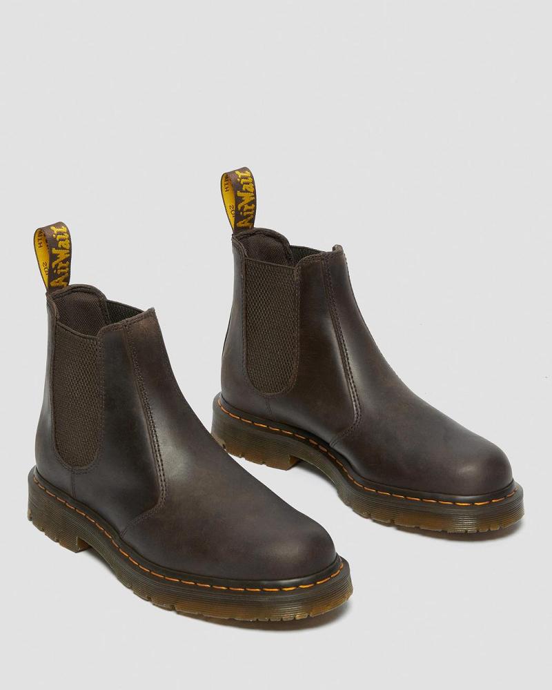 Dr Martens 2976 Slip Resistant Læder Ankelstøvler Dame Mørkebrune | DK 33YXF